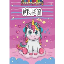 aklow akyoleticaret Fern: Personalized Coloring Book For, Theme: Unicorn, Birthday Gift Girl, Daughter..., 25 Designs With Name, Large Size A4 (Ca. 8.5 x 11 Inches), Ages: 4-8