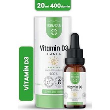 aklow akyoleticaret Çocuklar Için 400 Iu D3 Vitamini, Zeytinyağlı ve Şekersiz, 20 Ml, 400 Damla
