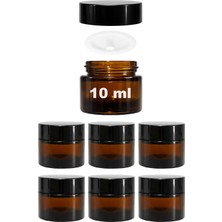 Şanal Afracam Mini Amber Cam Kavanoz, 10 ml Hacimli, Sızdırmaz Kapaklı, Krem ve Kozmetik Saklama Kutusu, Lip Balm 6 Adet