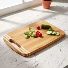 aklow akyoleticaret Bambu Kesme Tahtası Antibakteriel Yıkanabilir Doğrama Tahtası Dikdörtgen 34X24 cm | Antibakteriyel ve Yıkanabilir Bambu Kesme Tahtası, Hijyenik ve Dayanıklı Doğrama Işleriniz
