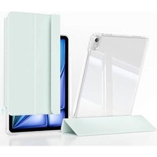 aklow akyoleticaret iPad Air 11 2024 ile Uyumlu Sliding Kılıf, Mıknatıslı Ayrılabilir Ön Kapak, Şeffaf Airbag Korumalı, Standlı Katlanabilir Tasarım, Siyah, Tpu + Pu Deri