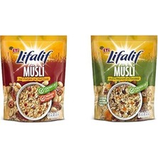 aklow akyoleticaret Yer Fıstıklı ve Hurmalı Müsli 350 G ve Kuru Meyveli ve Fındıklı Müsli 350 G