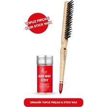 aklow akyoleticaret 0.31T Topuz Fırçası ve Hair Stick Wax Seti