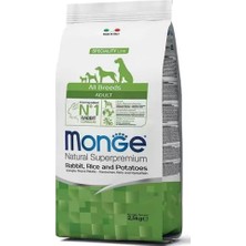 Şanal Monge Natural Superpremium - Tek Protein Tavşan, Kuru Köpek