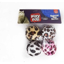 aklow akyoleticaret Kumaş Top Kedi Oyuncağı, 3,5 Cm, 4'lü, Beyaz