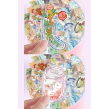 aklow akyoleticaret Kolbi Craft 50 Adet Şeffaf Renkli Sticker Seti Bullet Journal Scrapbook Şeffaf Sticker Laptop Ajanda Planlayıcı