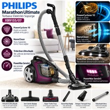 Philips Marathon Ultimate XB9155/07 899W Toz Torbasız Elektrikli Süpürge – Powercyclone 10, Superturbo Fırça