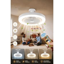 aklow akyoleticaret LED Tavan Vantilatörü Uzaktan Kumandalı 3 Kademeli Fan & 3 Renk Işık ve Zaman Ayarlı Modern Floresan Tip Lamba