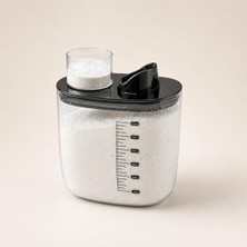 aklow akyoleticaret 1200 ml Ölçekli Şeffaf Kapaklı Deterjan Saklama Kabı