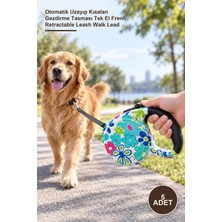 Yenilig 5 Adet Desenli Köpek Tasması – Otomatik Uzayıp Kısalan Gezdirme Tasması Tek El Frenli Retractable Leash Walk Lead