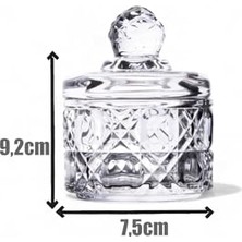 aklow akyoleticaret Şekerlik; Lüx Kristal Mini Cam & Cam Lokumluk, Kesme Cam Lüx Şekerlik 7.5 Cm*9.2 Cm, 06643