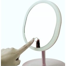 aklow akyoleticaret 3 Renk Işıklı Masaüstü Dokunmatik Ekranlı Şarjlı LED Makyaj Aynası Dim Ayarlı