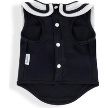 Şanal Furlabel Bebe Yaka Iki Renkli Köpek ve Kedi Tişört (Siyah, X-Small)