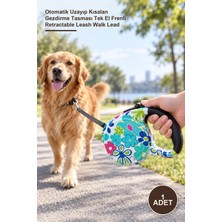 Yenilig 1 Adet Desenli Köpek Tasması – Otomatik Uzayıp Kısalan Gezdirme Tasması Tek El Frenli Retractable Leash Walk Lead