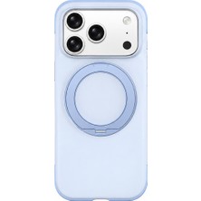 Remax Ripple Series iPhone 17 Pro Uyumlu Likit Silikon Kılıf - 360° Döner Standlı Rmc-5 - Mavi