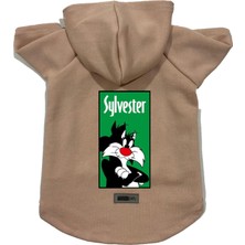 Şanal Monopetz Kapişonlu Polar Sweatshirt Köpek ve Kedi Kıyafeti & Elbisesi Bej Sylvester Xs