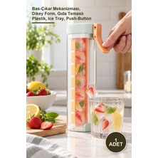 Yenilig 1 Adet Pratik Basmalı Küp Buz Kalıbı – Bas-Çıkar Mekanizması, Dikey Form, Gıda Temaslı Plastik, Ice Tray, Push-Button