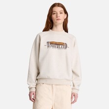 Timberland Brushed Back Chest Graphic Crew Sweatshi Kadin Bej Sweatshirt TBC0YH5D5461