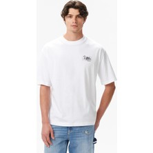 Timberland Rugged Mountain" Back Graphic Ss Tee Erkek Beyaz Tshirt TB0A5NFG1001