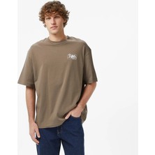 Timberland Rugged Mountain" Back Graphic Ss Tee Erkek Kahverengi Tshirt TB0A5NFGBK01
