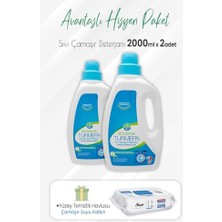 aklow akyoleticaret 2 L x 2 Adet Sıvı Çamaşır Deterjanı ve Çamaşır Sulu Yüzey Temizlik 100'LÜ