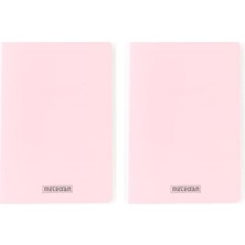 aklow akyoleticaret Seren Pastel A5 Pp Kapaklı Defter, 60 Yaprak, Kareli, Pembe 2'li Paket