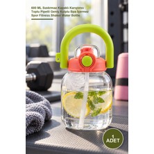 Yenilig 1 Adet Sporcu Matarası – 600 ml Sızdırmaz Kapaklı Karıştırıcı Toplu Pipetli Geniş Kulplu Bpa Içermez Spor Fitness Shaker Water Bottle