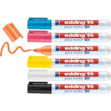 aklow akyoleticaret 95 Cam Kalemi - Yuvarlak Uç - 1,5-3 mm - 6'lı Set Karışık Renkler