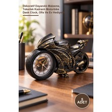 Yenilig 5 Adet Motosiklet Tasarımlı Masa Saati – Dekoratif Dayanıklı Malzeme, Tekerlek Kadranlı Motorbike Desk Clock, Ofis ve Ev Hediyelik
