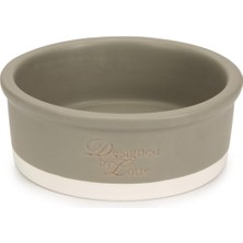 Şanal Beeztees Dbl Köpek Mama Su Kabı, Seramik, Mat Gri, 16CM, 350ML