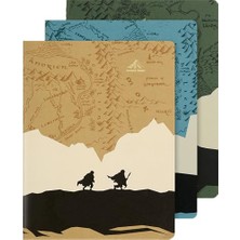 aklow akyoleticaret Özel Seri Lord Of The Rings Cahıer Not Defteri 3'lü Set Xl 19X25 Çizgili Karton Kapak Özel Seri Temalı