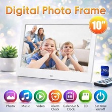 10.1 Inç Digital Fotoğraf Çerçevesi, Sd/usb, Mp3/mp4 Çalar, 1024X600, Beyaz