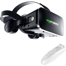 Vrpark J50 Bluetooth Kulaklıklı 3D Sanal Gerçeklik Gözlüğü+ Vr Kablosuz Bluetooth Kumanda-Al4