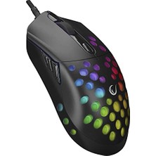 aklow akyoleticaret SMX-R66 Rocket Ultra Hafif Siyah Rgb Ledli 12000DPI Gaming Oyuncu Mouse
