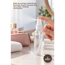 Yenilig 2 Adet Boş Sprey Şişesi – 50 ml Seyahat Boyu Şeffaf Plastik Püskürtme Başlıklı Taşınabilir Şişe, Spray Bottle, Refillable