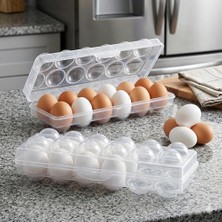 aklow akyoleticaret 2 x 12'li Kapaklı Yumurta Saklama Kabı, Üst Üste Eklenebilir Dolap Içi Organizer