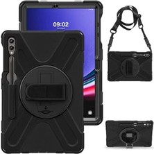aklow akyoleticaret Samsung Galaxy Tab S9 Plus/tab S9 Fe Plus ile Uyumlu Tank Kılıf Omuz Askılı 360 Dönen Standlı Zırh Kapak