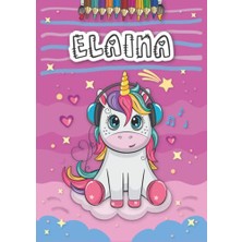 aklow akyoleticaret Elaina: Personalized Coloring Book For, Theme: Unicorn, Birthday Gift Girl, Daughter..., 25 Designs With Name, Large Size A4 (Ca. 8.5 x 11 Inches), Ages: 4-8