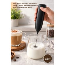Yenilig 2 Adet Sinbo El Tipi Süt Köpürtücü – Pilli Mini Karıştırıcı Paslanmaz Çelik Çırpıcı, Kahve Köpürtücü Milk Frother Hand Mixer