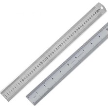 aklow akyoleticaret Çelik Cetvel 50 cm Inç Ölçülü 1 Adet Paslanmaz Çelik Metal Çetvel 50 Santimetre