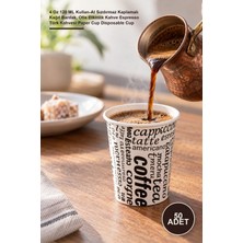 Yenilig 50 Adet Karton Bardak – 4 Oz 120 ml Kullan-At Sızdırmaz Kaplamalı Kağıt Bardak, Ofis Etkinlik Kahve Espresso Türk Kahvesi Paper Cup Disposable Cup