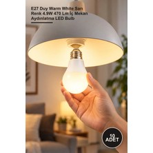 Yenilig 10 Adet LED Ampul – E27 Duy Warm White Sarı Renk 4.9W 470 Lm Iç Mekan Aydınlatma LED Bulb