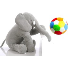 aklow akyoleticaret Uyku Arkadaşı Fil, 90 Cm, Çıngıraklı Yumuşak Top, Gri