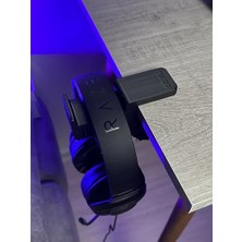 aklow akyoleticaret Premium Siyah Masa Kenarı Kulaklık Standı, Shadow Edition, Kaydırmaz Keçeli, Ergonomik ve Güçlendirilmiş