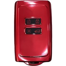 aklow akyoleticaret Autohan Keys Lüx Anahtar Kılıfı; Clio E-Tech, Austral, Megane 4, Talisman, Clio 5 ile Uyumlu, Kırmızı