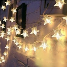 Şanal Coverzone LED Işıklı 28'li Yıldız Işık Zinciri Dekoratif Fişli Aydınlatma Ev Dekorasyonu Süsleme Salon Oda Merdiven Balkon Süslemeleri Için Yılbaşı Eğlence Doğum Günlerine Özel Aydınlatma (5 Metre)