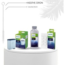 Şanal Philips Espresso Makinesi Bakım Seti, Kireç Çözücü Solüsyon, Yağ Çözücü Tablet, Aqua Clean Filtre, 3'lü Set