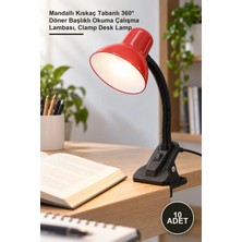 Yenilig 10 Adet Elektrikli Masa Lambası – Mandallı Kıskaç Tabanlı 360° Döner Başlıklı Okuma Çalışma Lambası, Clamp Desk Lamp