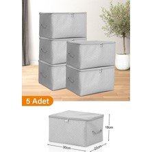 Şanal Serstil 5 Adet - Mini Boy Baskı Detaylı Gri Benekli Hurç 30 x 22 x 18 cm