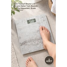 Yenilig 5 Adet Dijital Banyo Tartısı – Cam Yüzeyli Beyaz LCD Ekranlı Dijital Tartı Baskül, 180 kg Kapasiteli, Scale